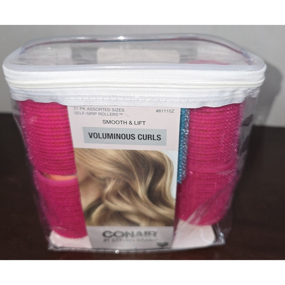 Conair Voluminous Curls Self-Grip Hair Rollers, 29/31 Pieces